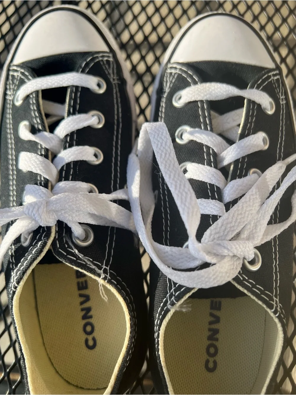 Converse Kids Black Canvas Low-Top Sneakers with White Trim